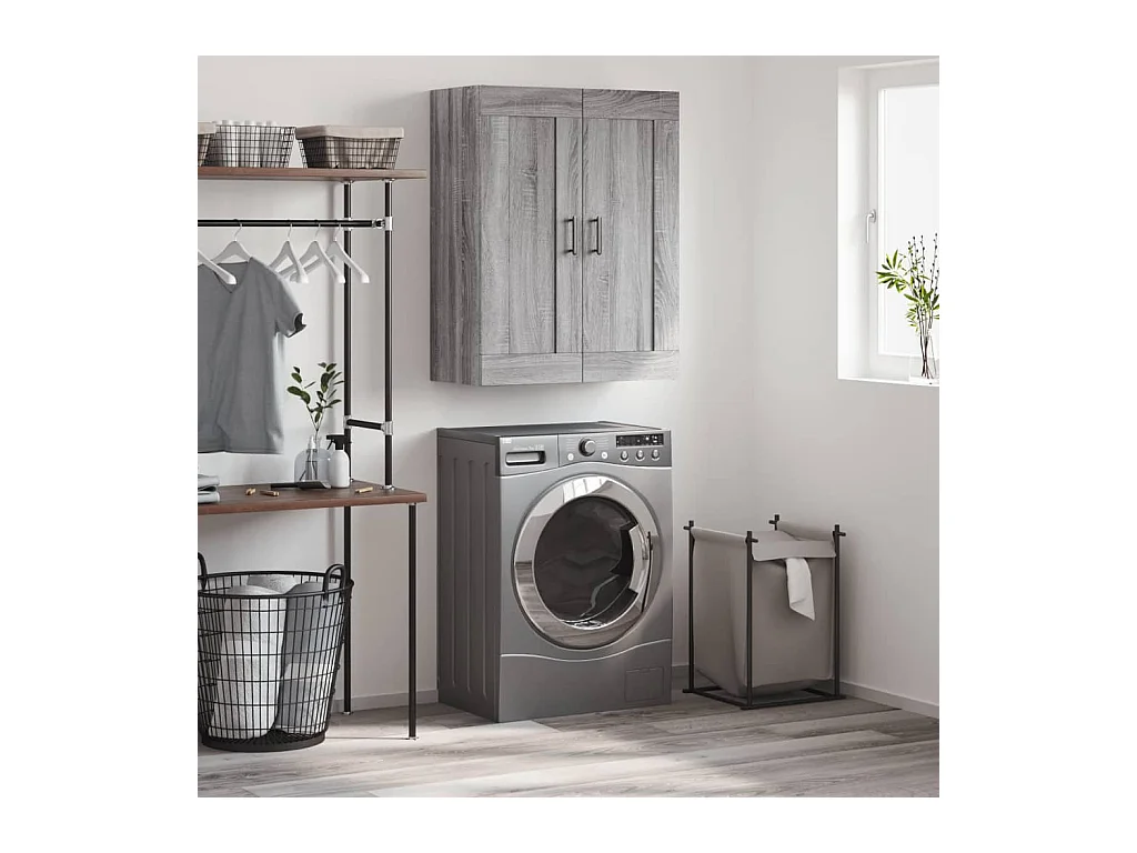 Armoire murale sonoma gris 69,5x34x90 cm bois d'ingénierie