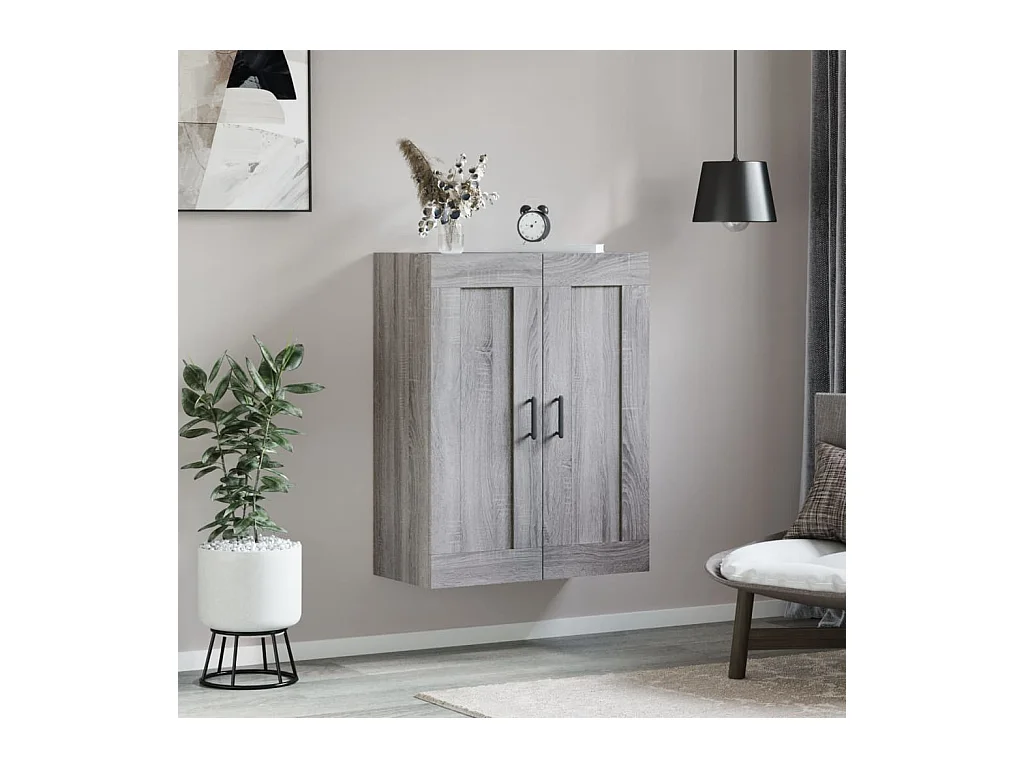Armoire murale sonoma gris 69,5x34x90 cm bois d'ingénierie