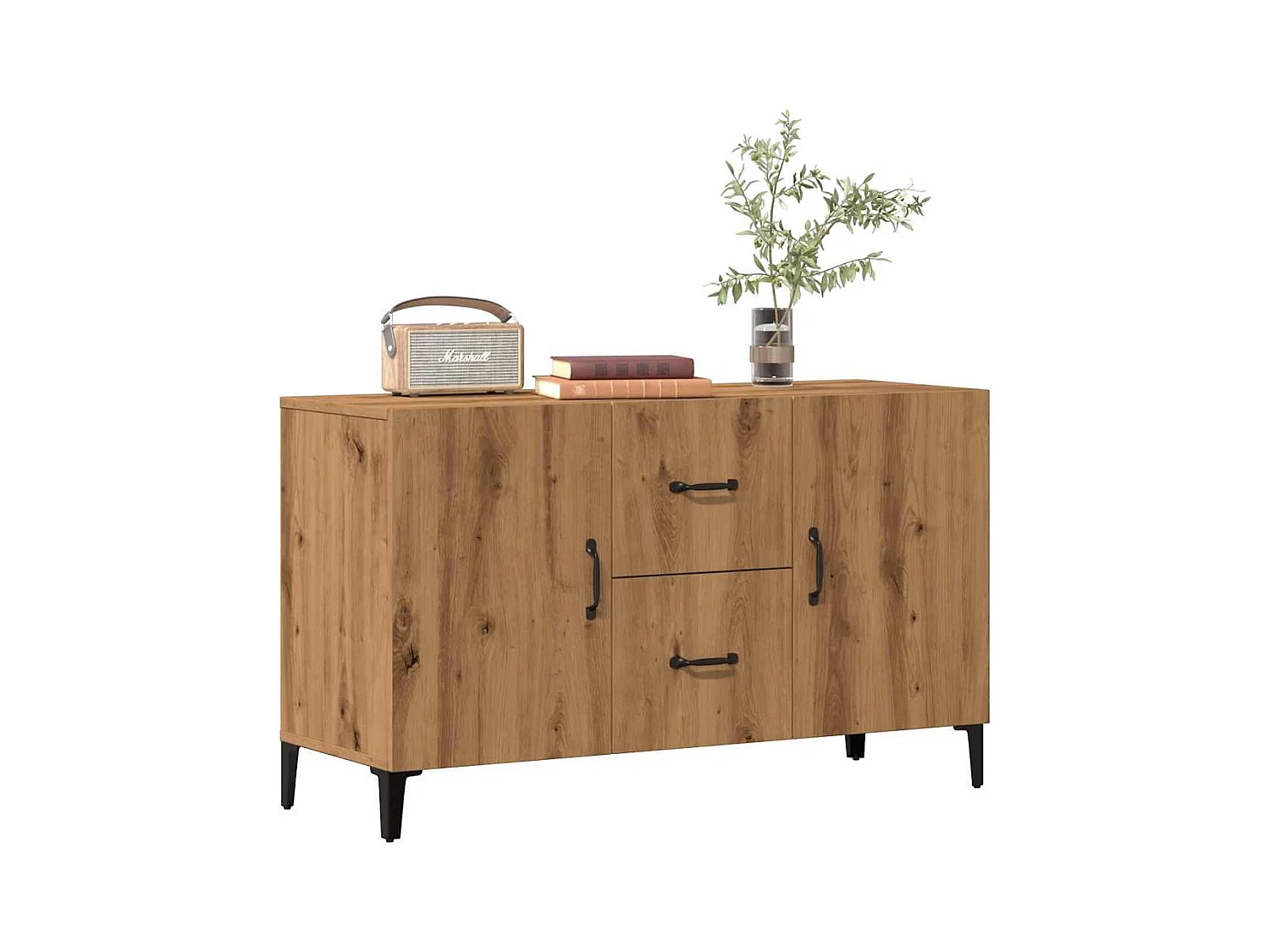 Credenza artigianale in rovere 100x36x60 cm in legno ingegnerizzato