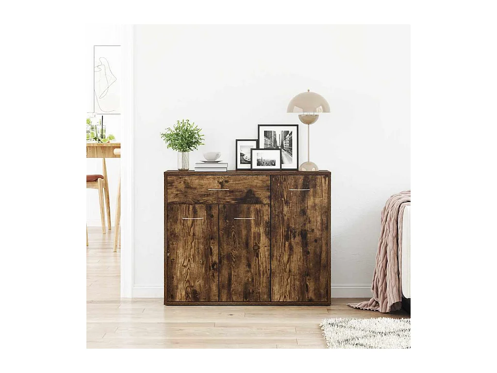 Buffet Chêne fumé 88x30x70 cm Bois d'ingénierie