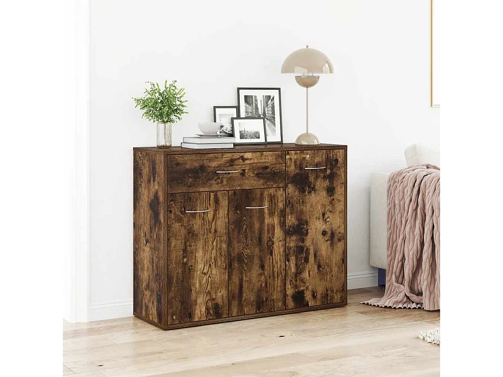 Buffet Chêne fumé 88x30x70 cm Bois d'ingénierie