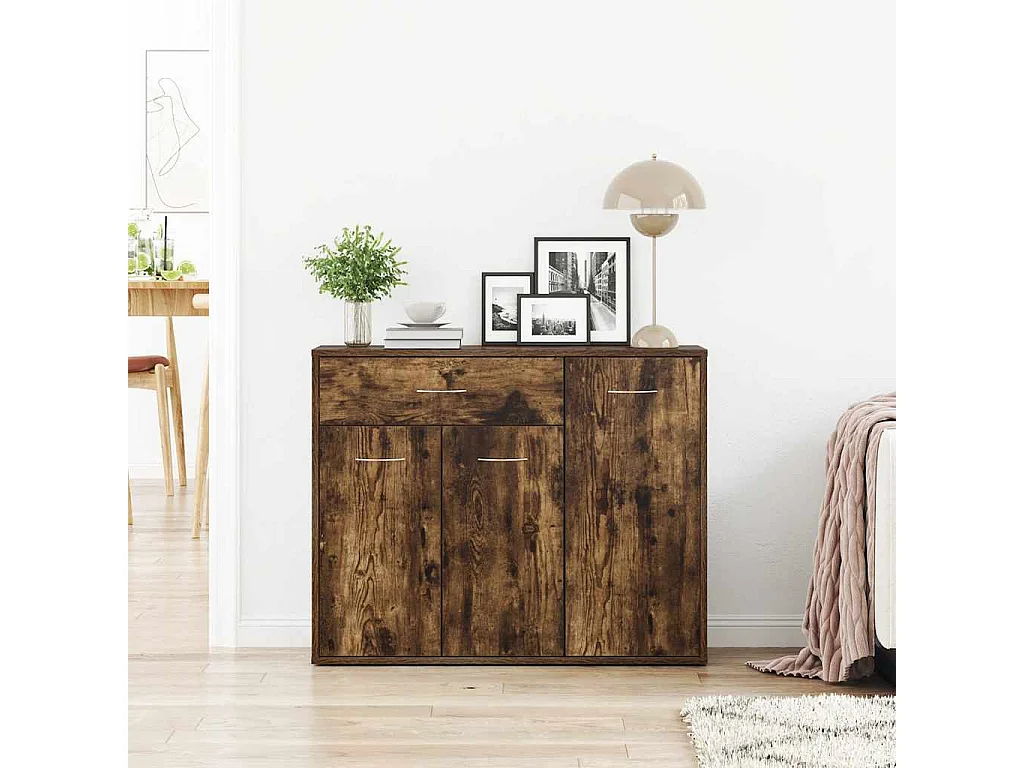 Buffet Chêne fumé 88x30x70 cm Bois d'ingénierie