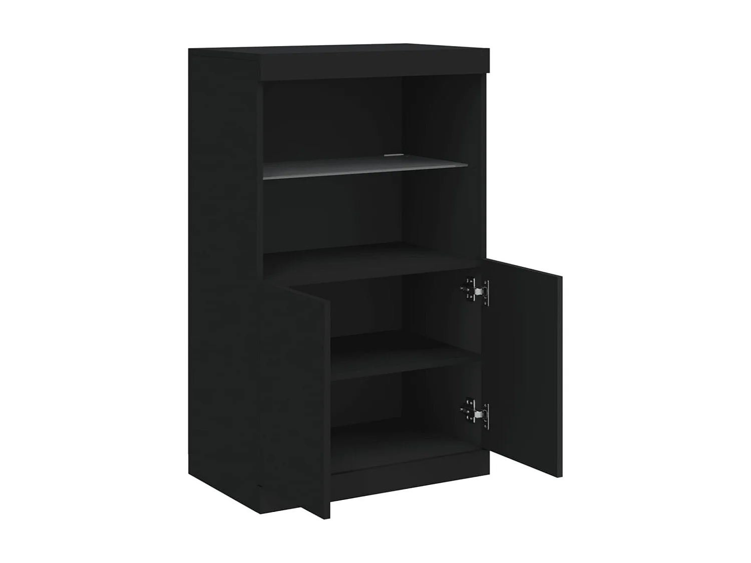 Buffet avec lumières LED noir 60,5x37x100 cm