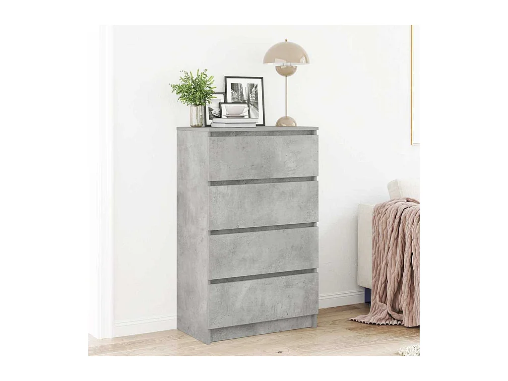 Buffet Gris béton 60x35x98,5 cm Bois d'ingénierie