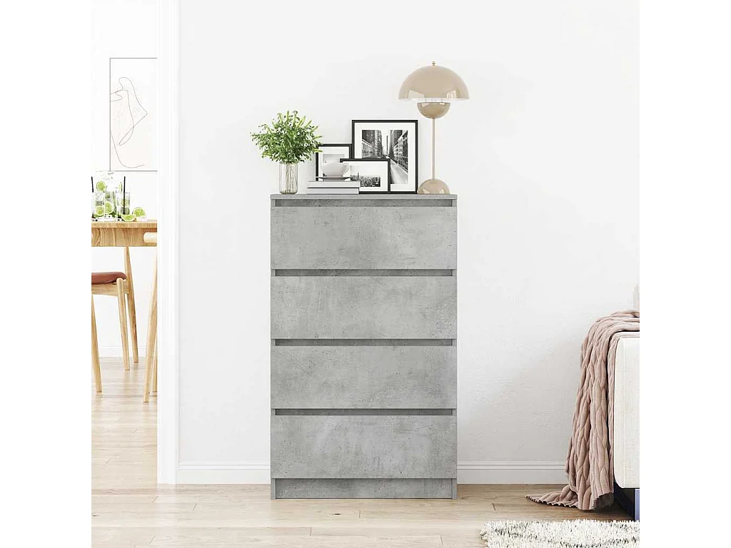 Buffet Gris béton 60x35x98,5 cm Bois d'ingénierie