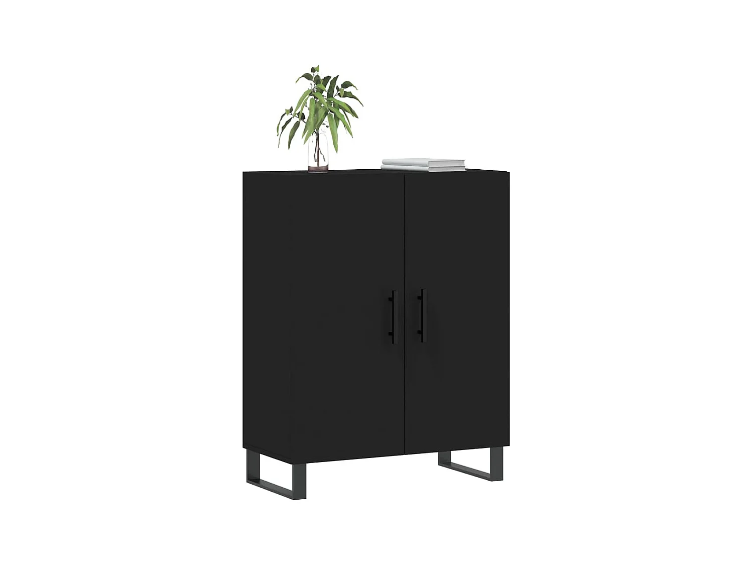Buffet noir 69,5x34x90 cm bois d'ingénierie