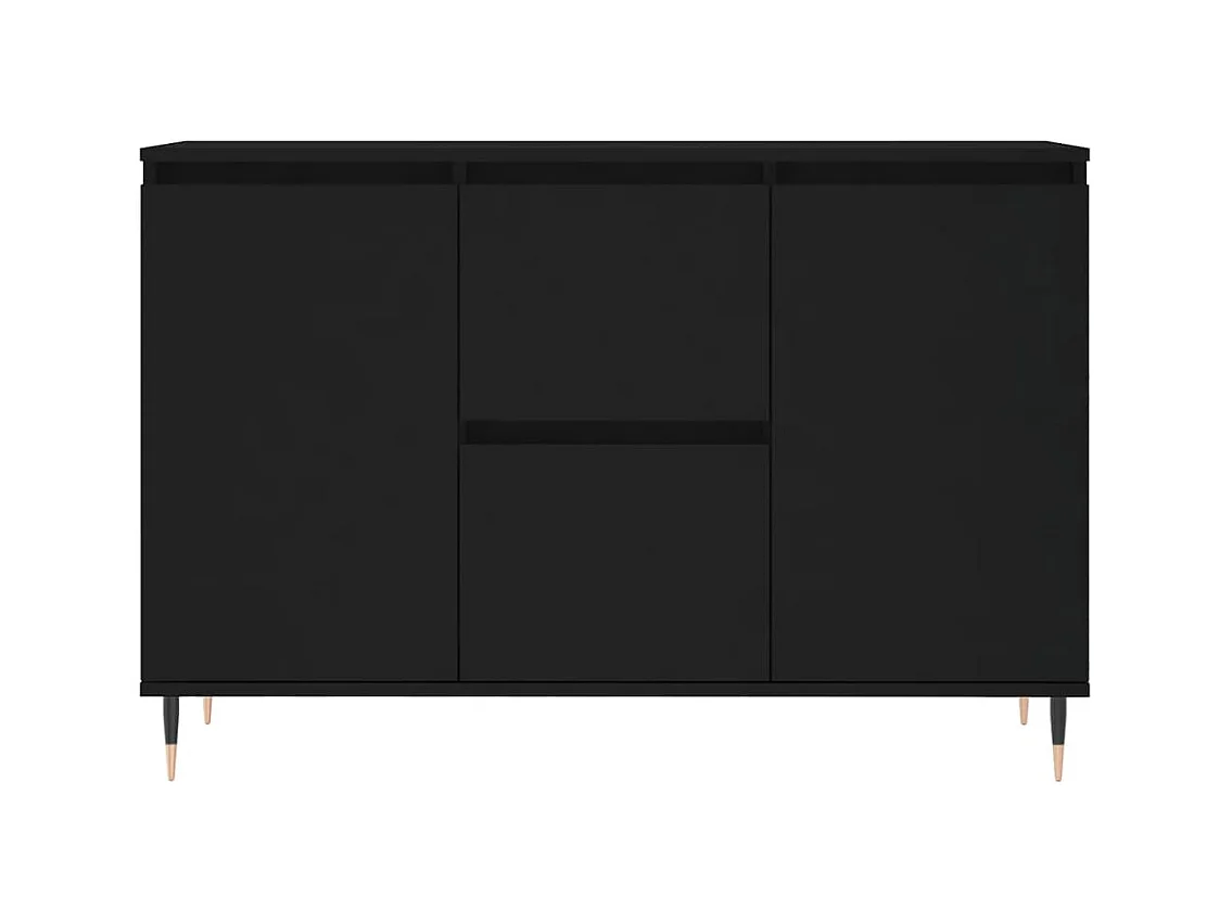 Buffet noir 104x35x70 cm bois d’ingénierie