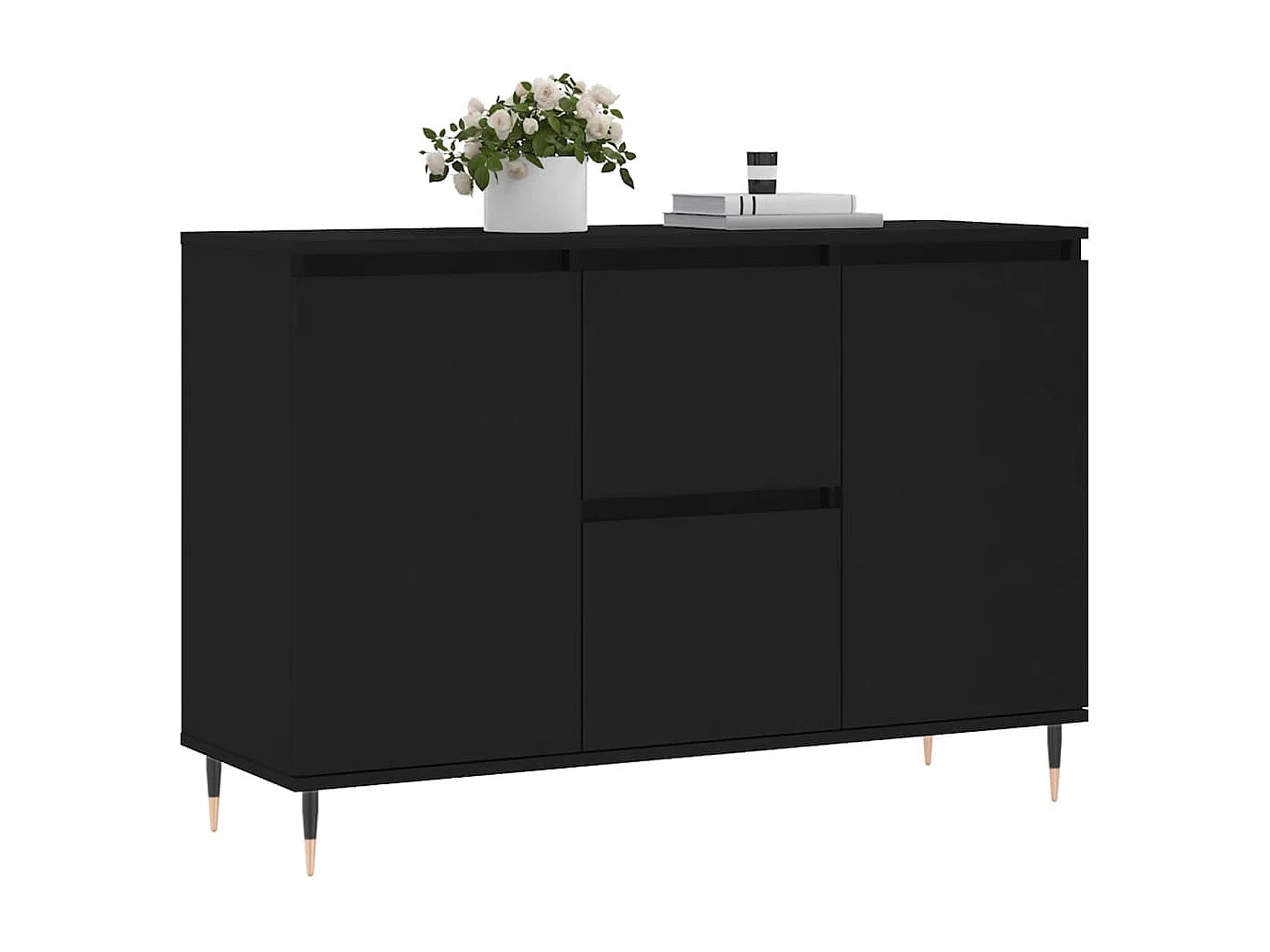 Buffet noir 104x35x70 cm bois d’ingénierie