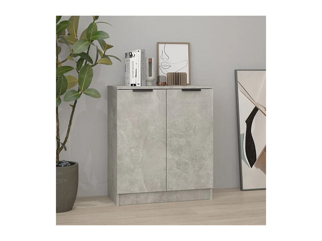 Buffet Gris béton 60x30x70 cm Bois d'ingénierie