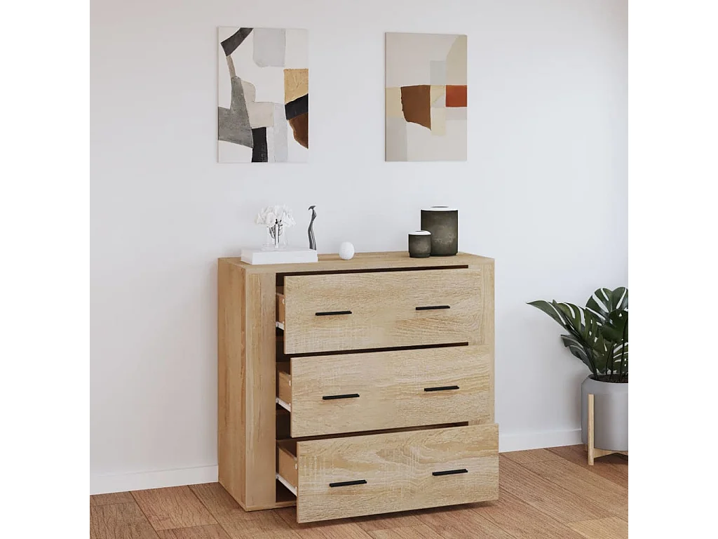 Buffet Chêne sonoma 80x33x70 cm Bois d'ingénierie