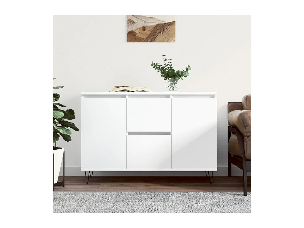 Buffet blanc 104x35x70 cm bois d'ingénierie