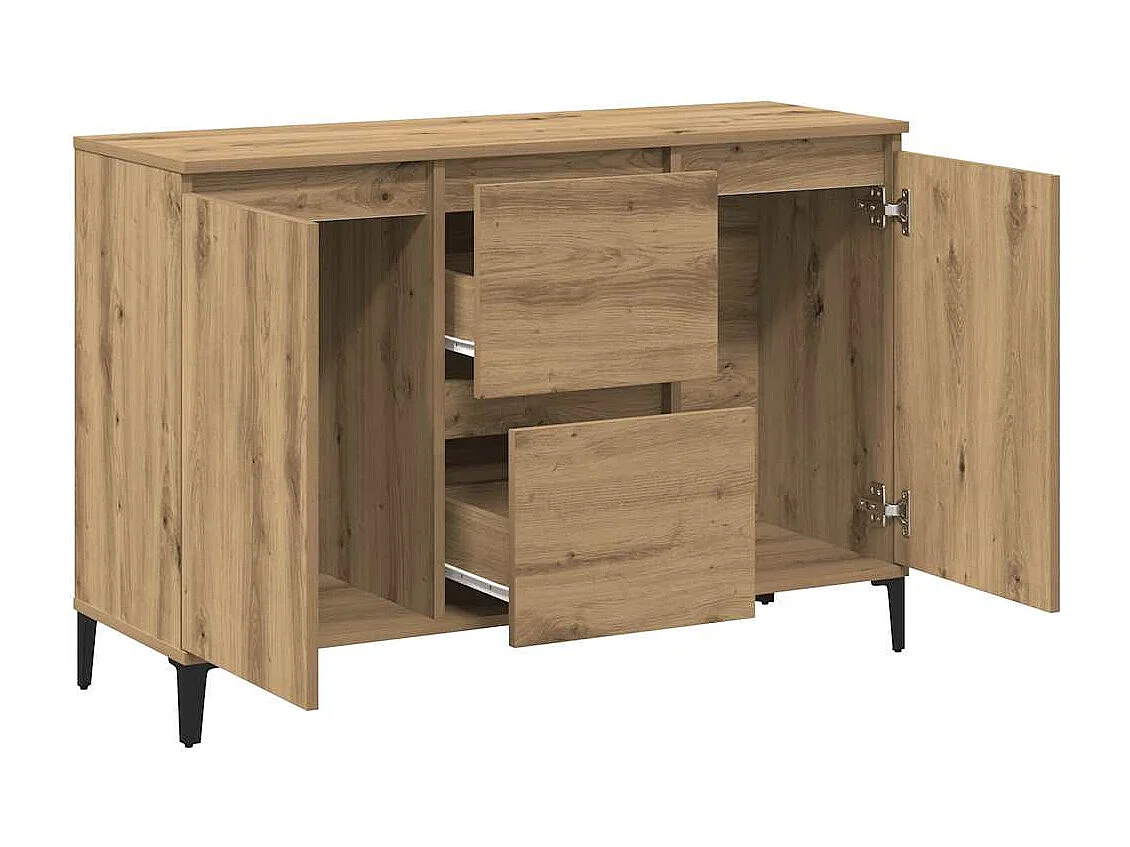 Buffet chêne artisanal 102x35x70 cm bois d'ingénierie