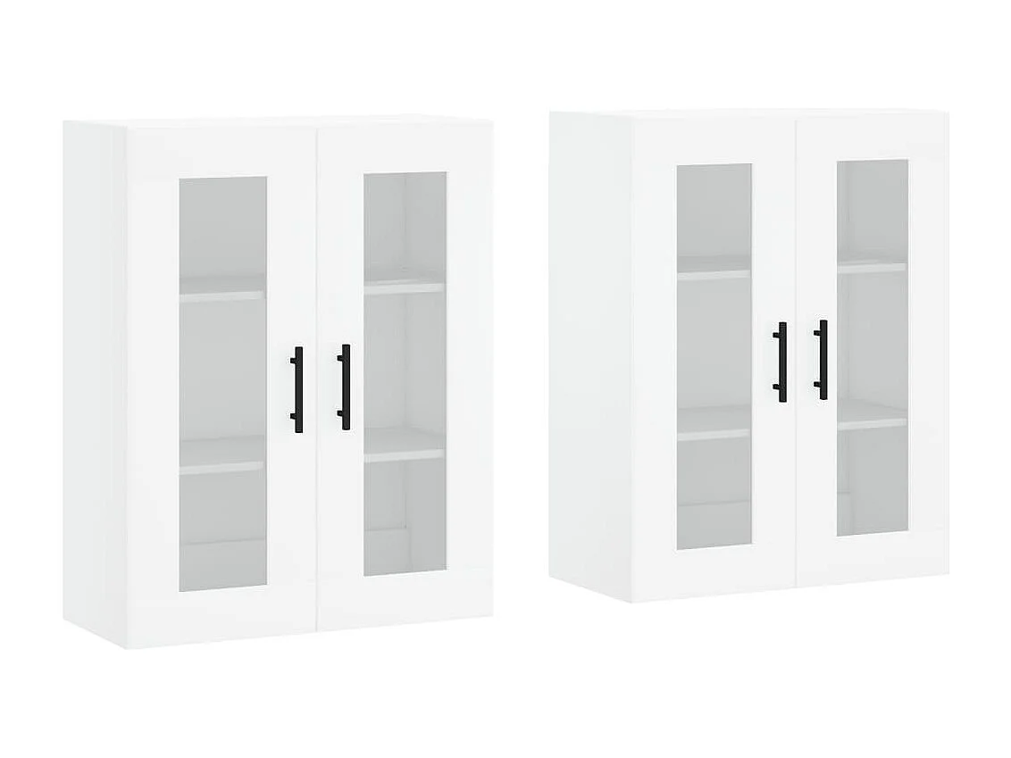 Armoires murales 2 pcs blanc bois d'ingénierie