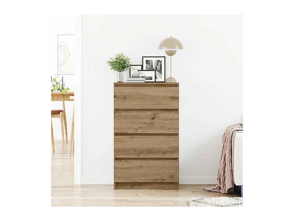 Buffet chêne artisanal 60x35x98,5 cm bois d'ingénierie