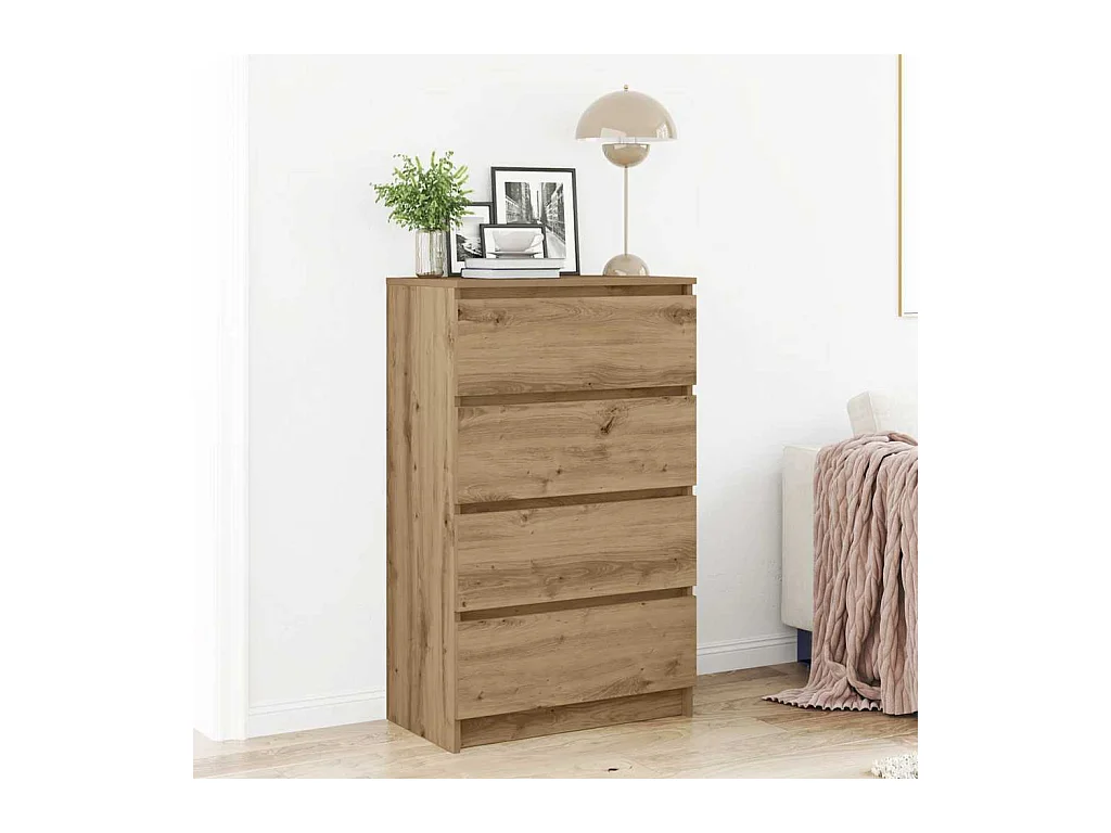 Buffet chêne artisanal 60x35x98,5 cm bois d'ingénierie