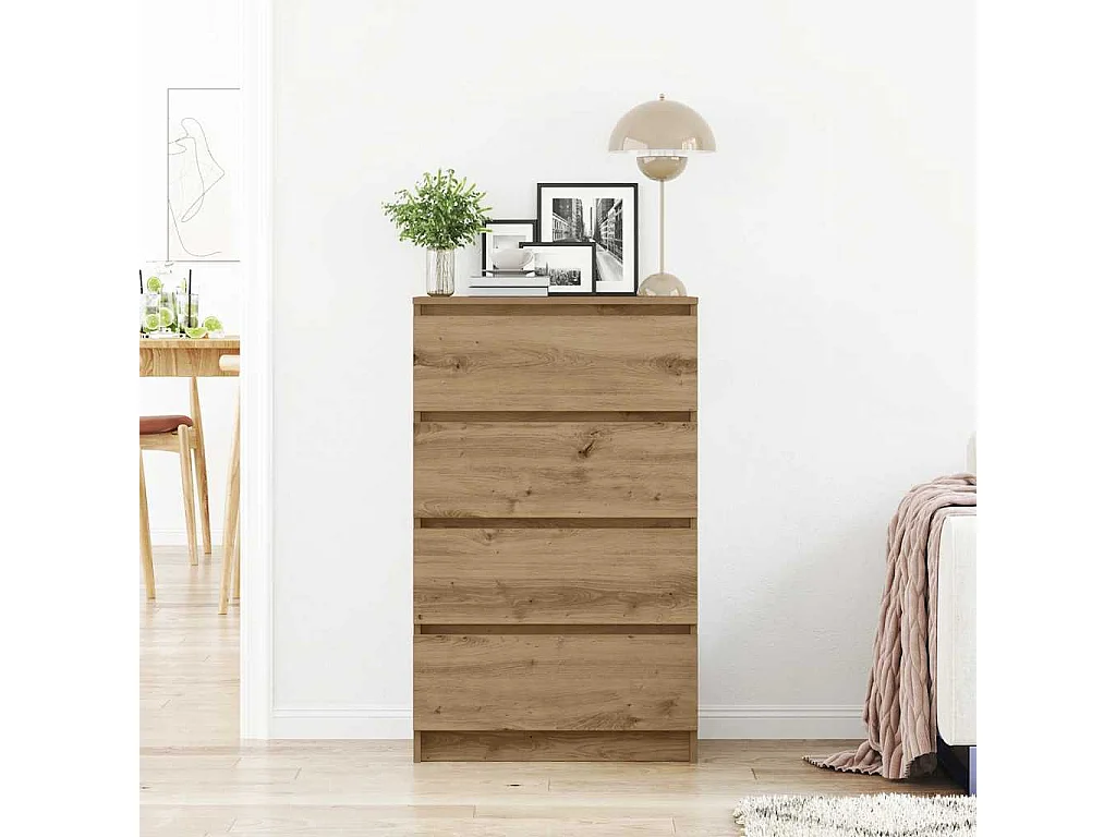 Buffet chêne artisanal 60x35x98,5 cm bois d'ingénierie