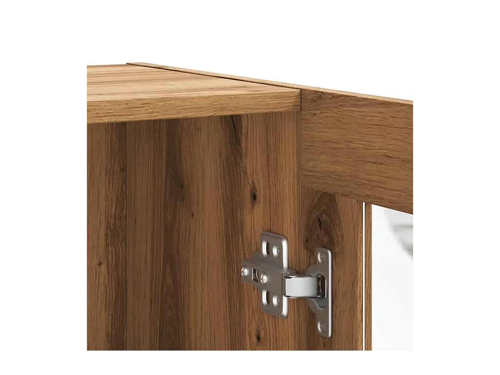 Handgemaakt eikenhouten dressoir 120x30,5x70 cm bewerkt hout