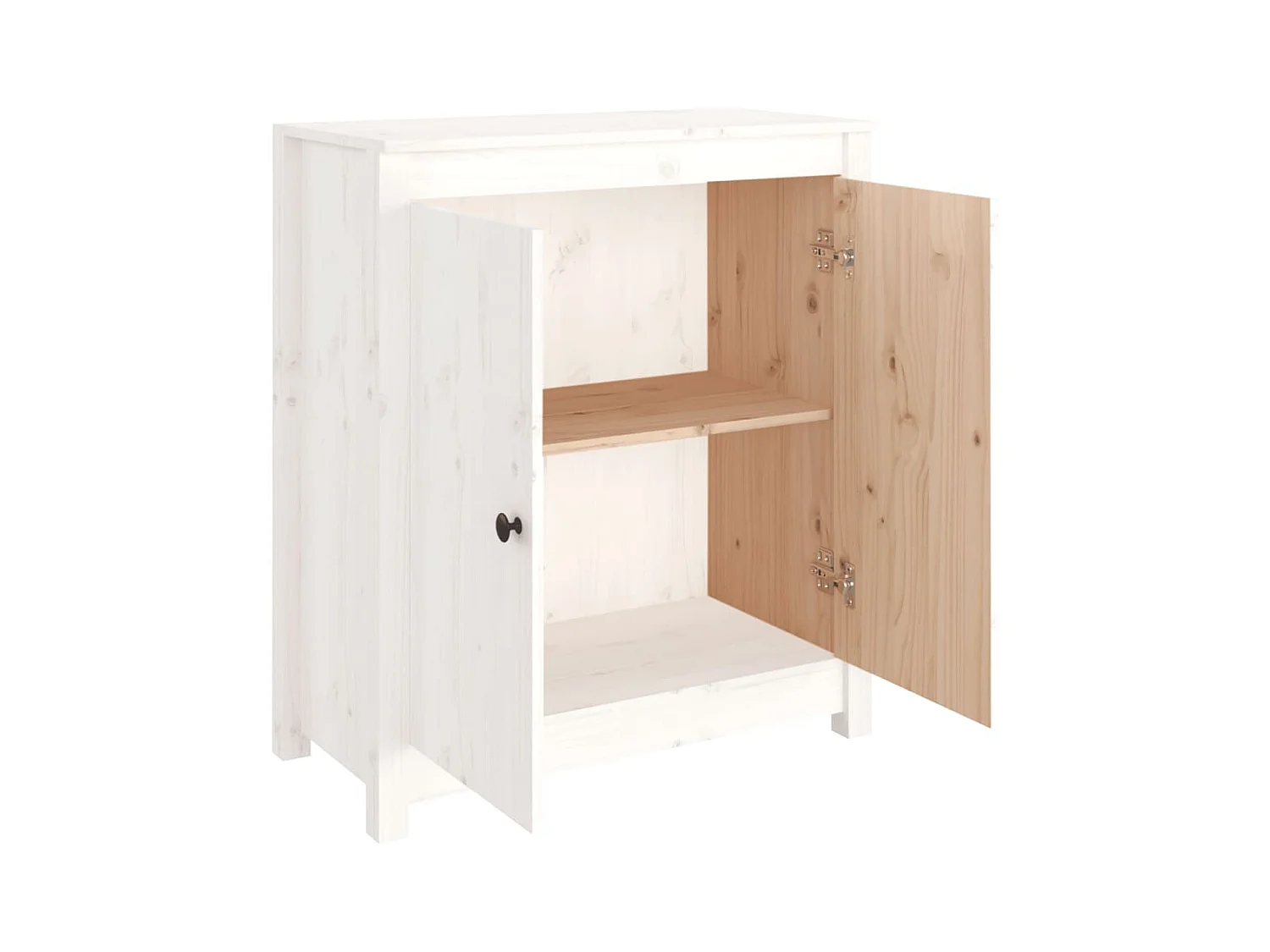Buffet blanc 70x35x80 cm bois massif de pin