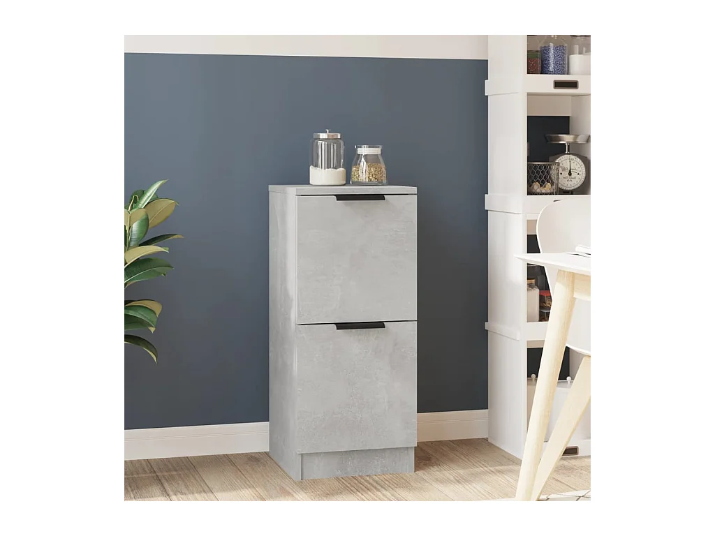 Buffet Gris béton 30x30x70 cm Bois d'ingénierie