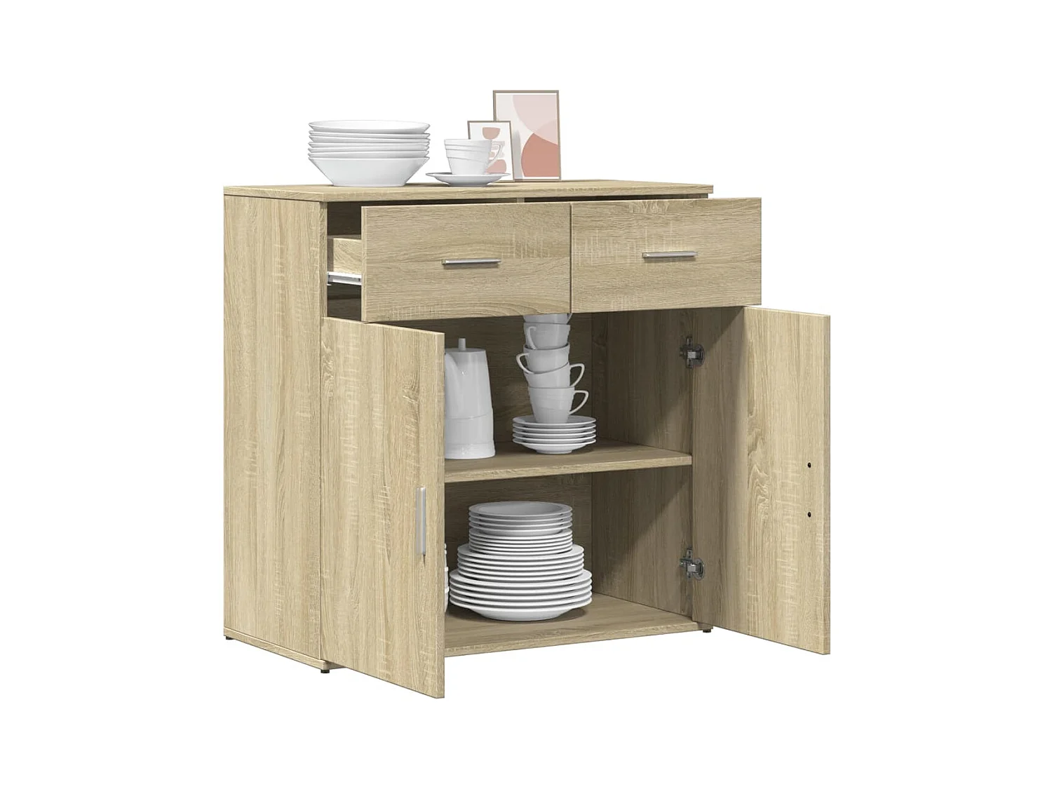 Buffet chêne sonoma 79x38x80 cm bois d'ingénierie