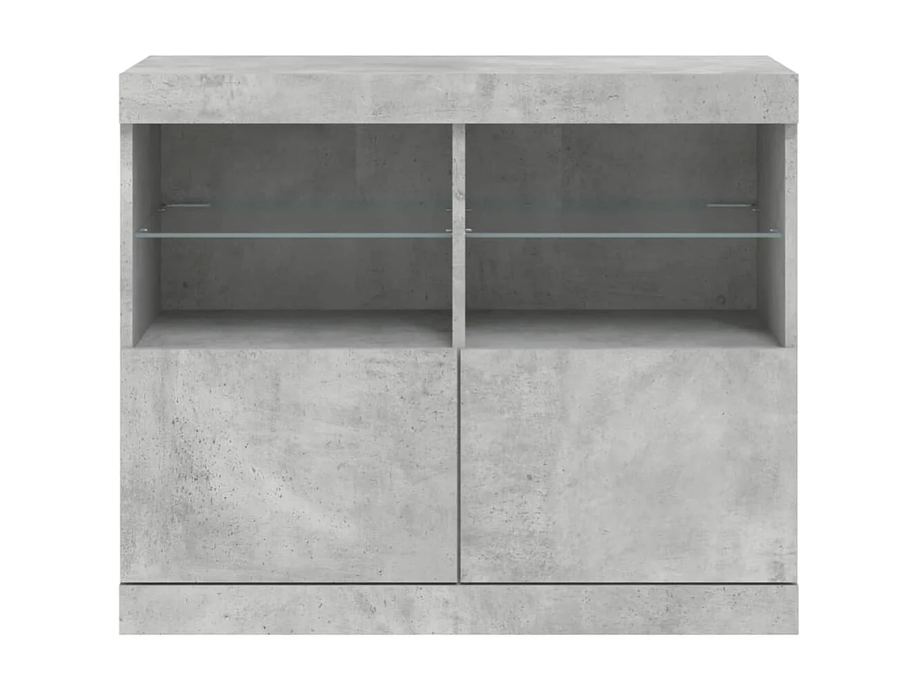 Buffet avec lumières LED gris béton 81x37x67 cm