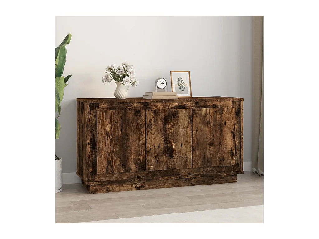 Buffet chêne fumé 102x35x55 cm bois d'ingénierie