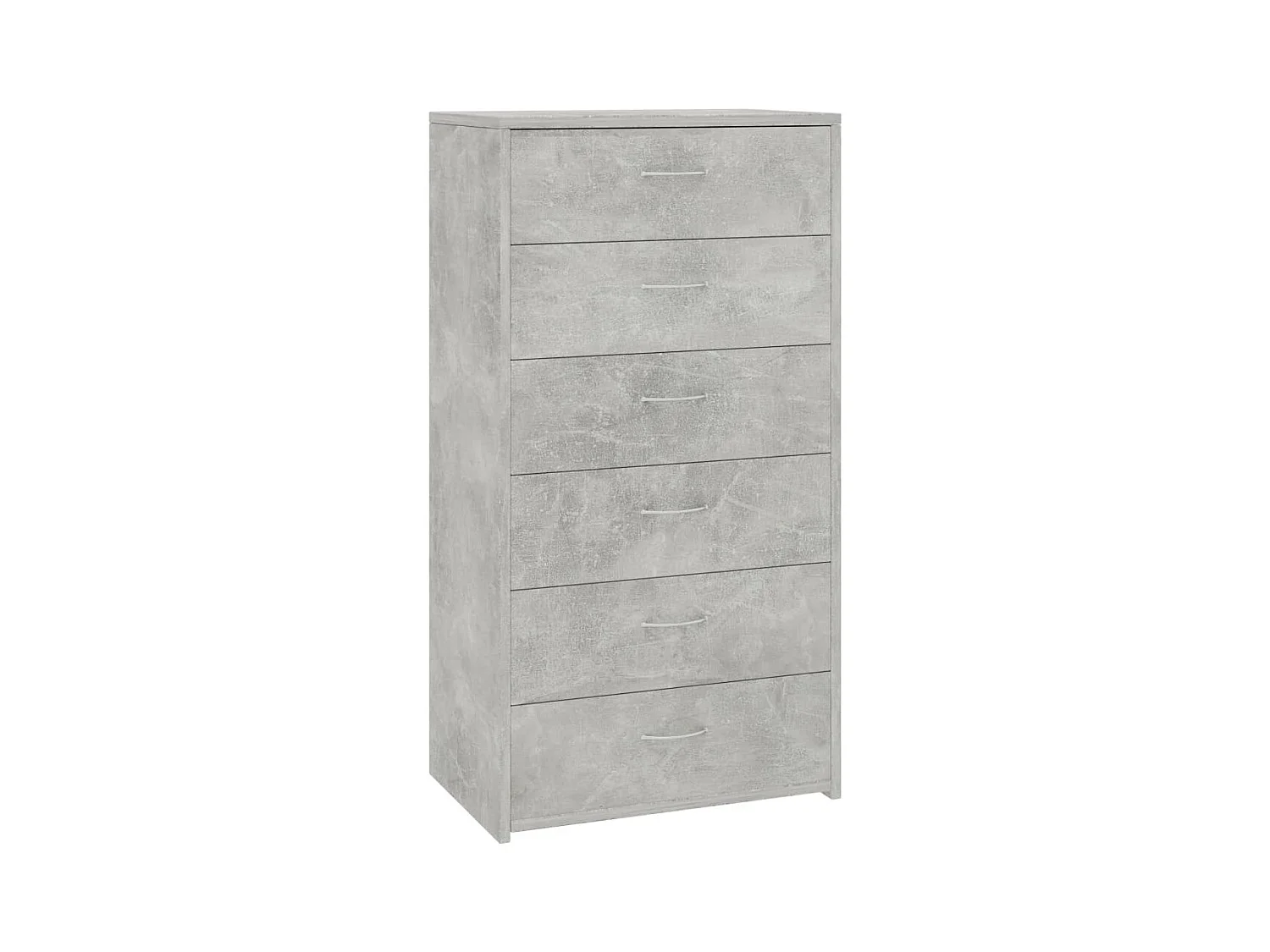 Buffet avec 6 tiroirs Gris béton 50x34x96 cm Bois d'ingénierie