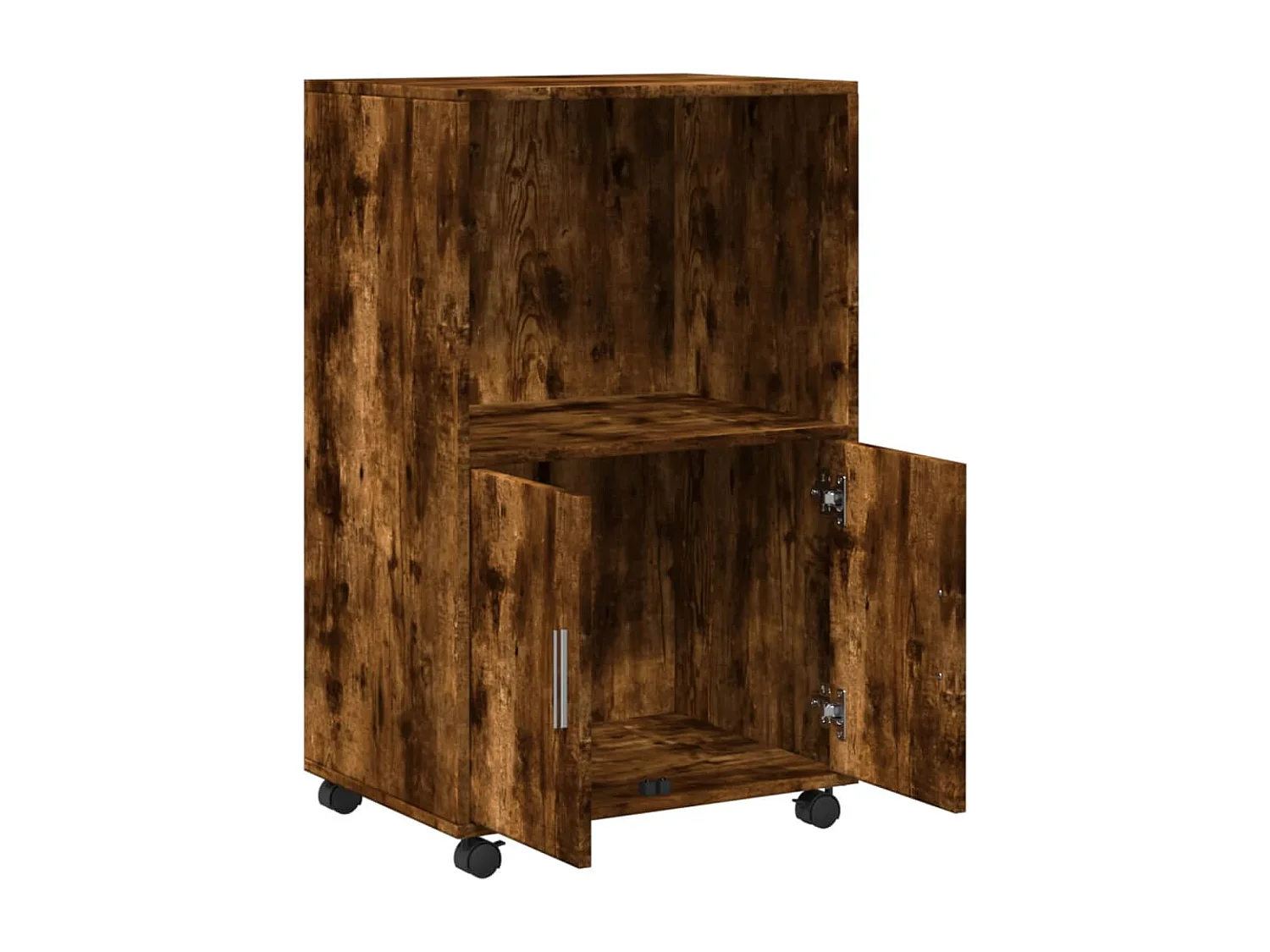 Armoire à roulettes chêne fumé 55x40x91 cm bois d'ingénierie