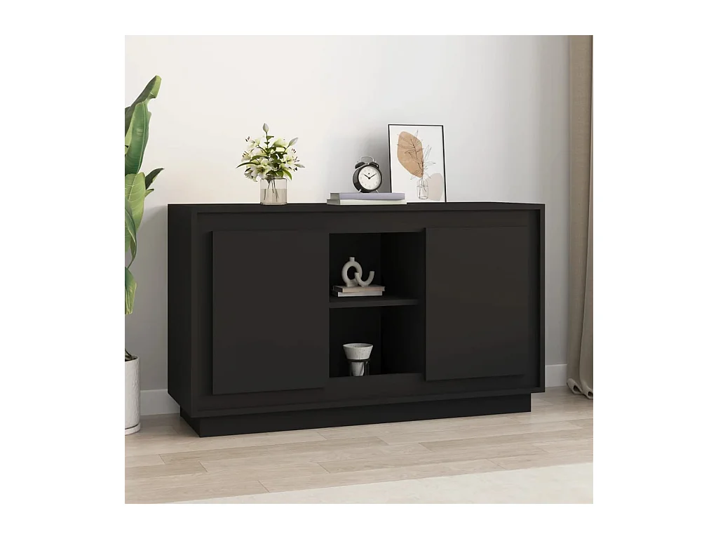Buffet Noir 102x35x60 cm bois d'ingénierie