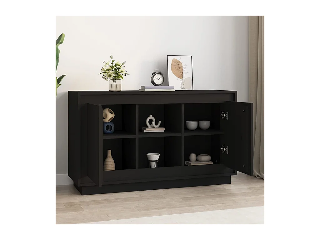 Buffet Noir 102x35x60 cm bois d'ingénierie