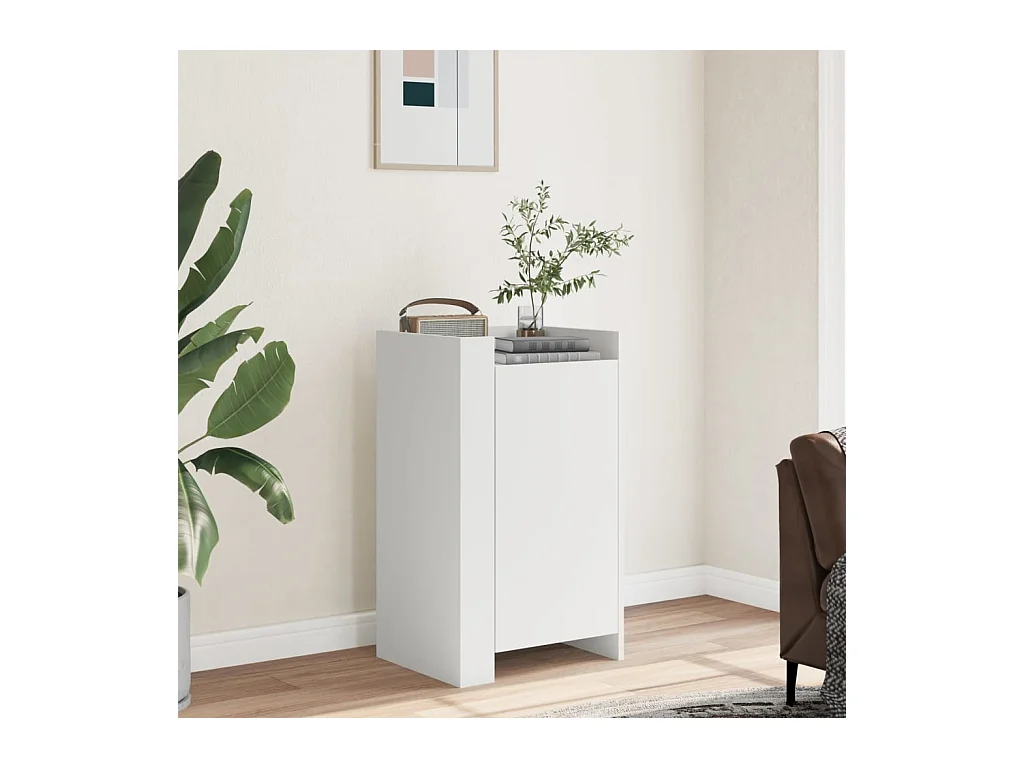 Buffet blanc 45x35x75 cm bois d'ingénierie