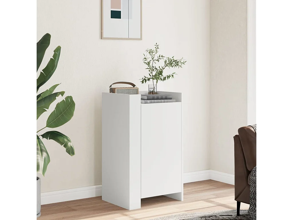 Buffet blanc 45x35x75 cm bois d'ingénierie