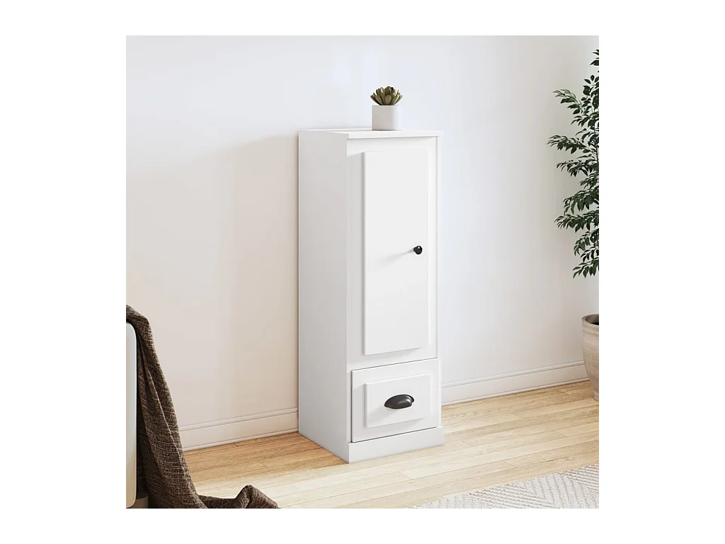 Buffet haut blanc 36x35,5x103,5 cm bois d'ingénierie