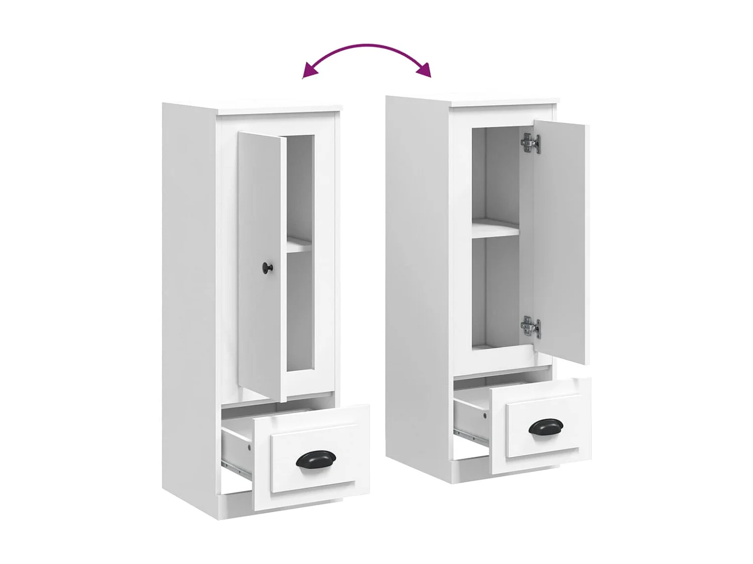 Buffet haut blanc 36x35,5x103,5 cm bois d'ingénierie