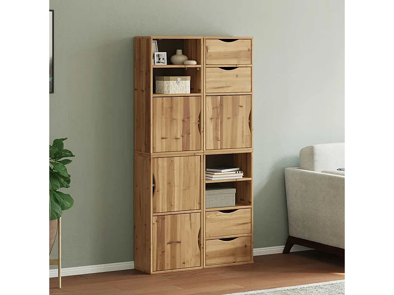 Armoires latérales 4 pcs ODDA 40x24x79 cm bois massif pin