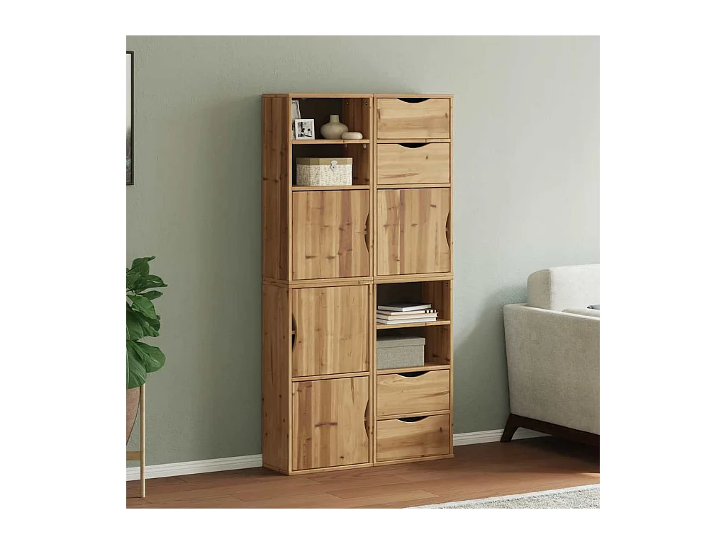 Armoires latérales 4 pcs ODDA 40x24x79 cm bois massif pin