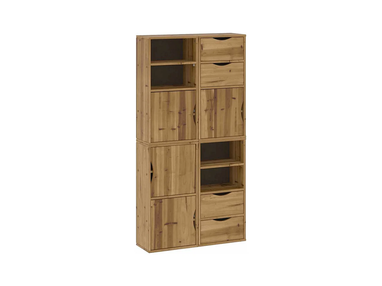 Armoires latérales 4 pcs ODDA 40x24x79 cm bois massif pin