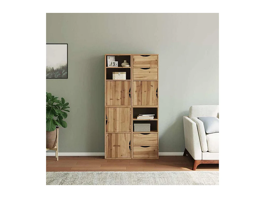 Armoires latérales 4 pcs ODDA 40x24x79 cm bois massif pin