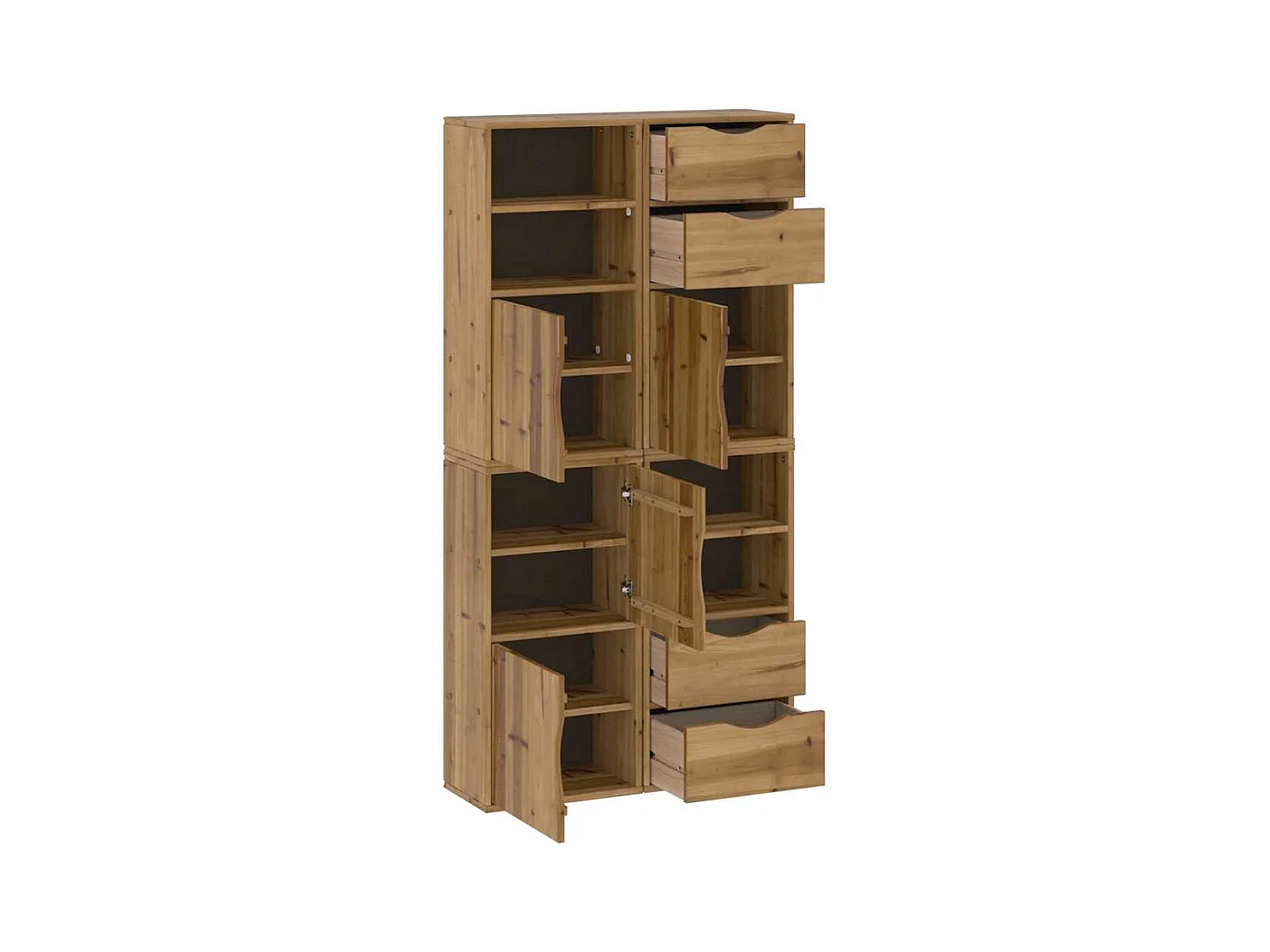 Armoires latérales 4 pcs ODDA 40x24x79 cm bois massif pin