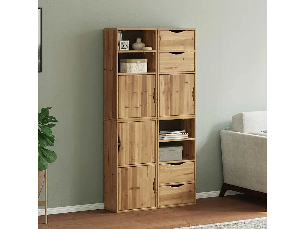 Armoires latérales 4 pcs ODDA 40x24x79 cm bois massif pin