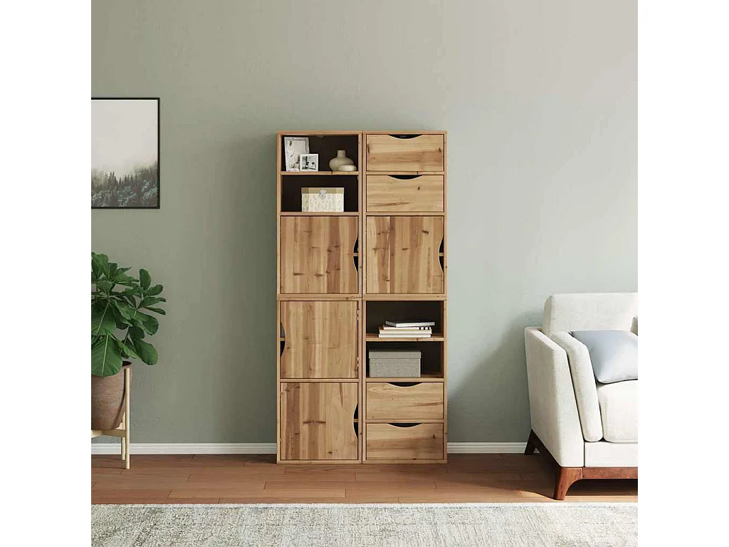 Armoires latérales 4 pcs ODDA 40x24x79 cm bois massif pin