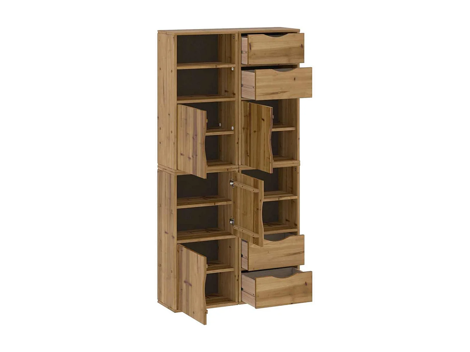 Armoires latérales 4 pcs ODDA 40x24x79 cm bois massif pin