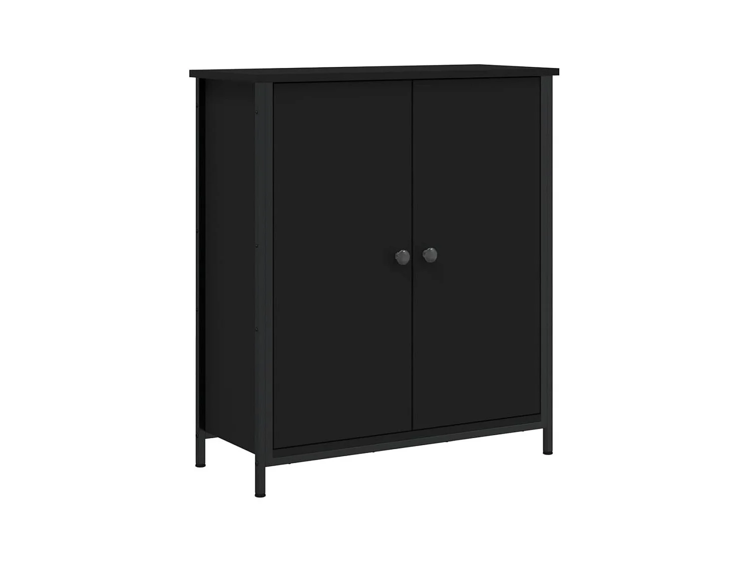 Buffet noir 70x30x80 cm bois d'ingénierie