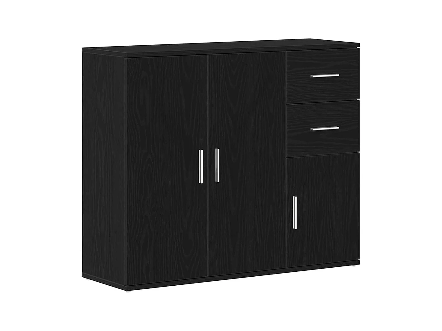 Buffet chêne noir 91x29,5x75 cm bois d'ingénierie