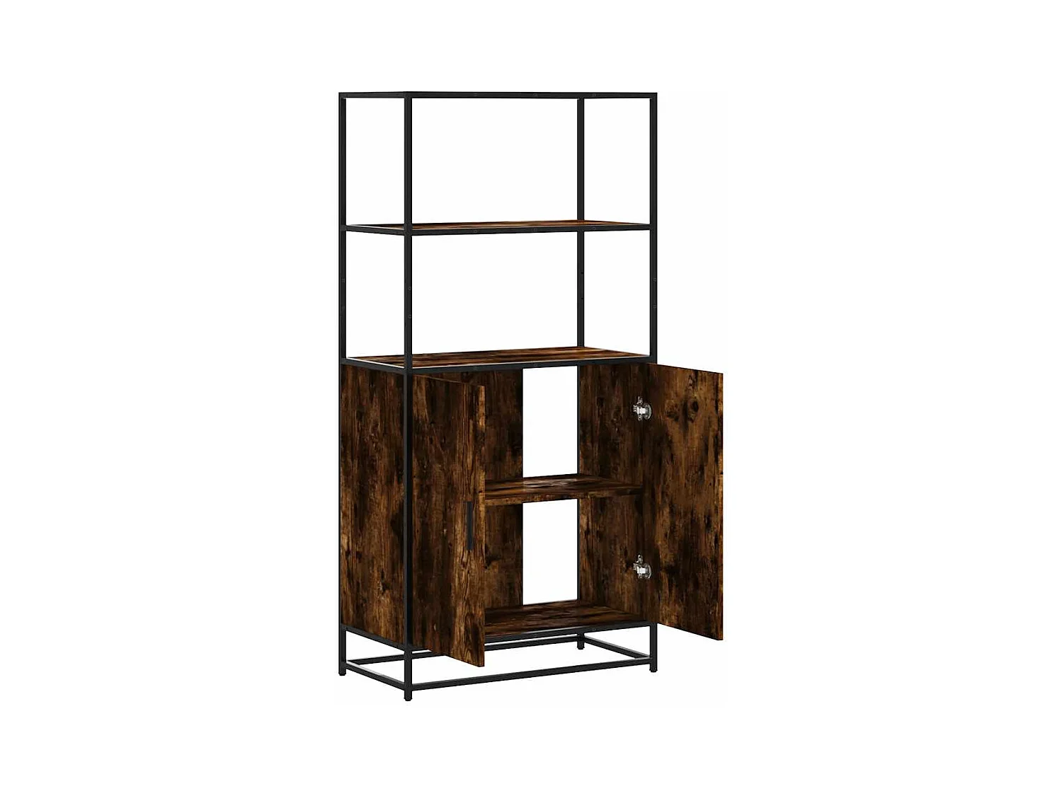 Credenza alta rovere affumicato 68x35x139 cm legno composito metallo