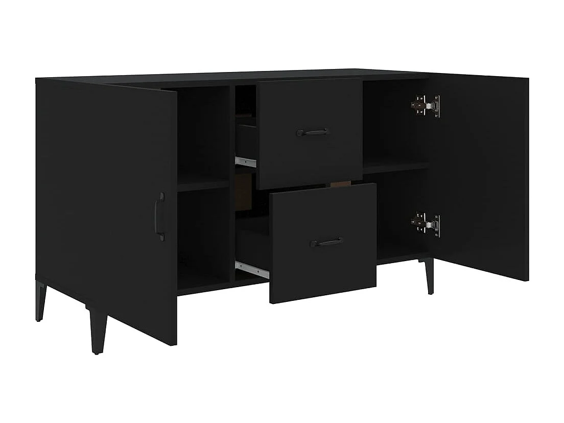 Buffet noir 100x36x60 cm bois d'ingénierie