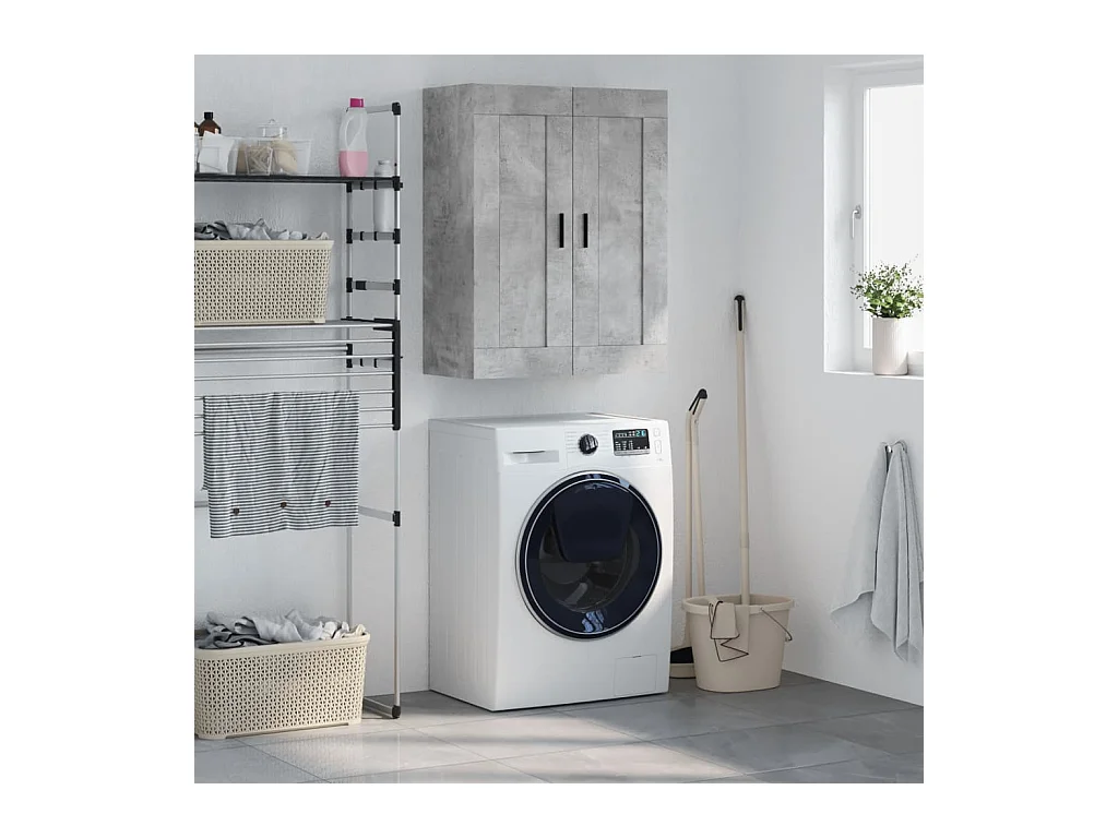 Armoire murale gris béton 69,5x34x90 cm bois d'ingénierie