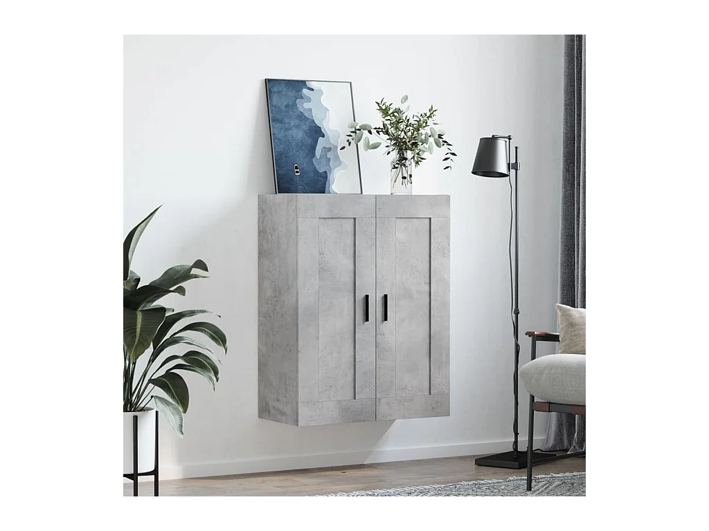 Armoire murale gris béton 69,5x34x90 cm bois d'ingénierie