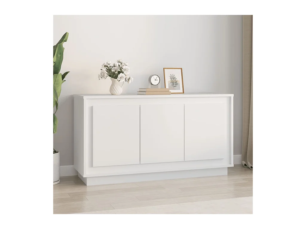 Credenza bianca 102x35x55 cm in legno ingegnerizzato