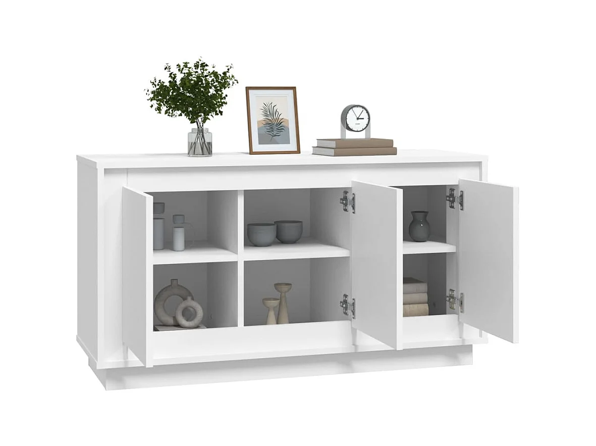 Credenza bianca 102x35x55 cm in legno ingegnerizzato